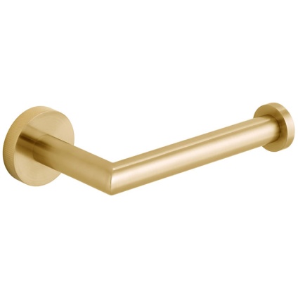 Cutout image of Vado Individual Knurled Accents Brushed Gold Toilet Roll Holder